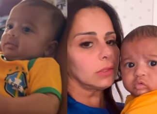 Viviane Araújo mostra filho após derrota da seleção brasileira e consola: “Não fica triste não”