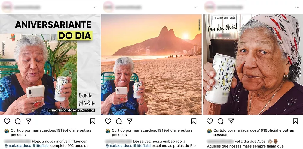 contioutra.com - Aos 103 idosa que ficou famosa ao entregar currículo agora é influencer e faz publi no jogo do Brasil