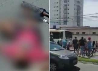 Homem de bicicleta rouba idosa e é atropelado por ônibus logo em seguida