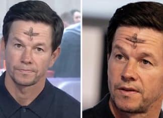 Mark Wahlberg chega a entrevista com cruz de cinzas e pede respeito às religiões: “Não posso negar minha fé”