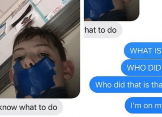 Aluno manda foto para mãe depois de ter a boca tapada pela professora por ‘falar demais’