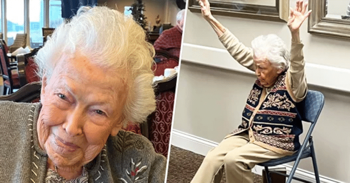 Mulher de 102 anos dá aulas de ginástica em asilo e diz que só vai parar quando “ficar velha”