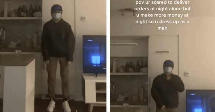Entregadora se veste como homem para ficar segura durante o delivery a noite