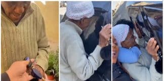 Vovó chora de emoção ao saber que a neta comprou um carro; ela se apoiou no veículo e agradeceu a Deus