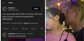 Jovem vai para ‘festa da firma’ e volta com nome da empresa tatuado no pescoço