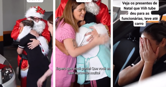 Viih Tube surpreende funcionárias com presentes de Natal: “O que elas precisavam”