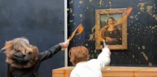 Manifestantes atiram sopa na ‘Mona Lisa’ no Louvre, em Paris