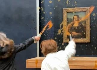 Manifestantes atiram sopa na ‘Mona Lisa’ no Louvre, em Paris