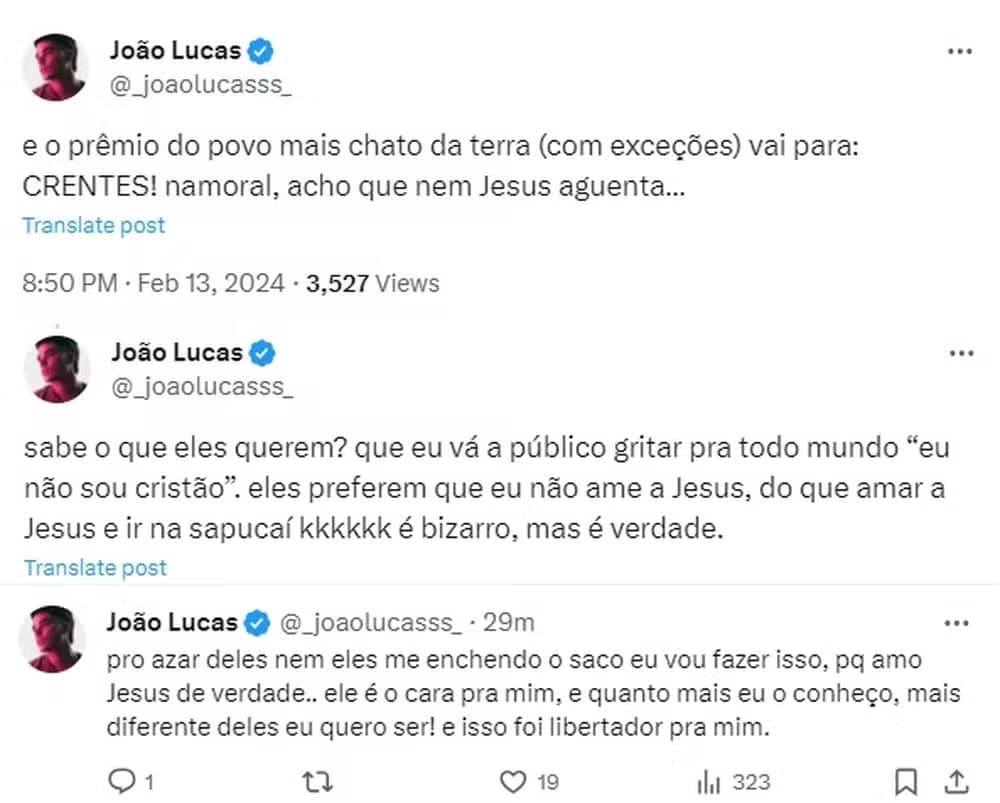 contioutra.com - Ex-cantor gospel, marido de Sasha faz criticas a 'crentes': 'Nem Jesus aguenta'