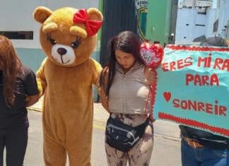 Mulheres são presas por policial disfarçado de urso de pelúcia no Dia dos Namorados