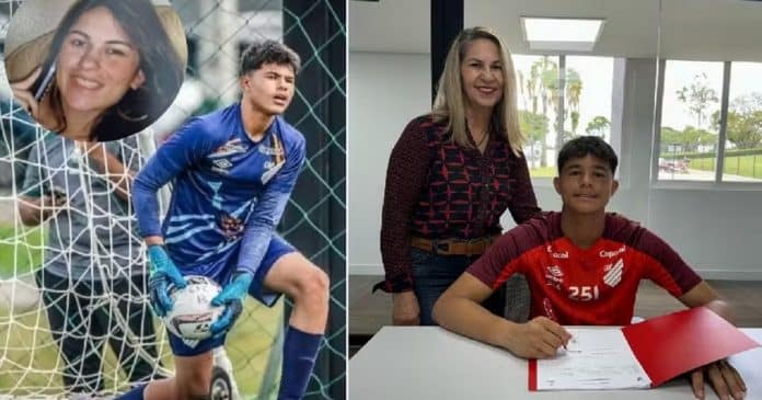 Bruninho, filho de Eliza Samudio, assina 1º contrato no dia em que a mãe faria 39 anos: “Presente para ela’