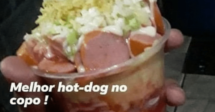 ‘Hot-dog de copo’ causa polêmica e divide opiniões nas redes sociais: “Amassaria”