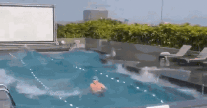 VÍDEO: Turista fica ‘preso’ em piscina de hotel durante forte terremoto em Taiwan