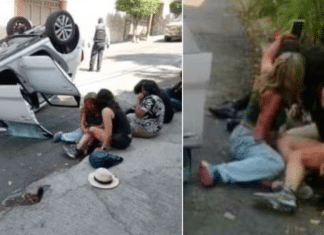 Mulheres feridas fazem selfie ao lado de carro capotado e levantam debate