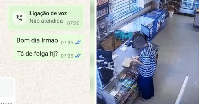 Print mostra adolescente que tirou a vida de família fingindo ser pai justificando falta no trabalho