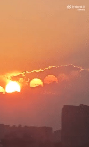 contioutra.com - V&iacute;deo flagra sete s&oacute;is no c&eacute;u de cidade chinesa; entenda
