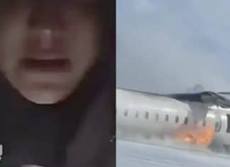 Passageira faz vídeo em avião após acidente: “O avião caiu e eu estou de ponta-cabeça”