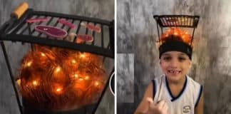 Pai transforma cabelo do filho em churrasqueira acesa e viraliza nas redes: “vai um churrasquinho aí?”