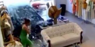 “Foi livramento”: carro invade loja às 3h da manhã e imagens impressionam nas redes