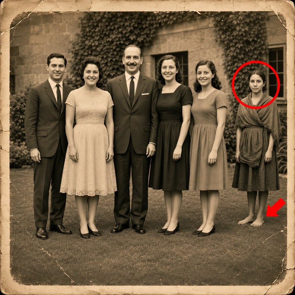 contioutra.com - Todos olham para a fam&iacute;lia, mas &eacute; a empregada ao fundo que guarda a grande hist&oacute;ria