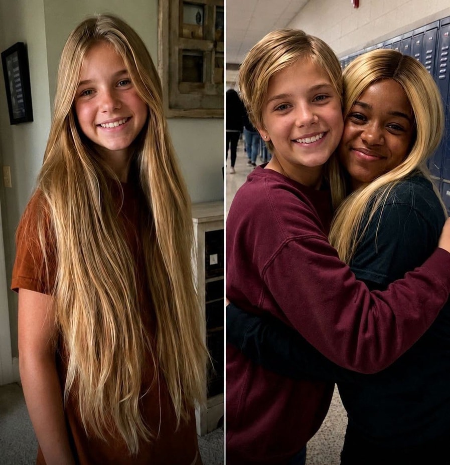 contioutra.com - Minha filha cortou o pr&oacute;prio cabelo por uma colega com c&acirc;ncer, e a escola me ligou horas depois