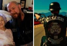 idosa e motoqueiro