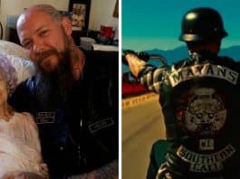 idosa e motoqueiro