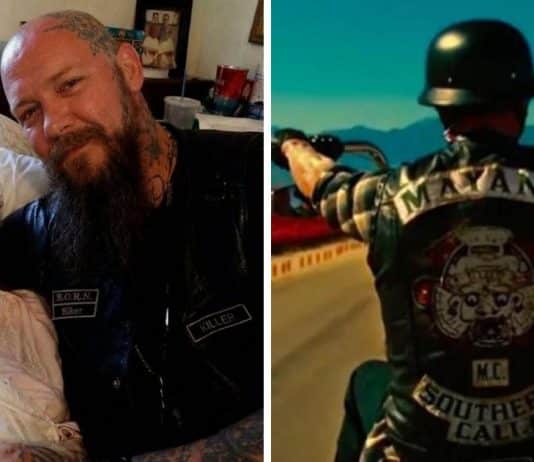 idosa e motoqueiro