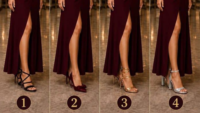 O sapato que mais combina com este vestido pode revelar seu lado mais marcante
