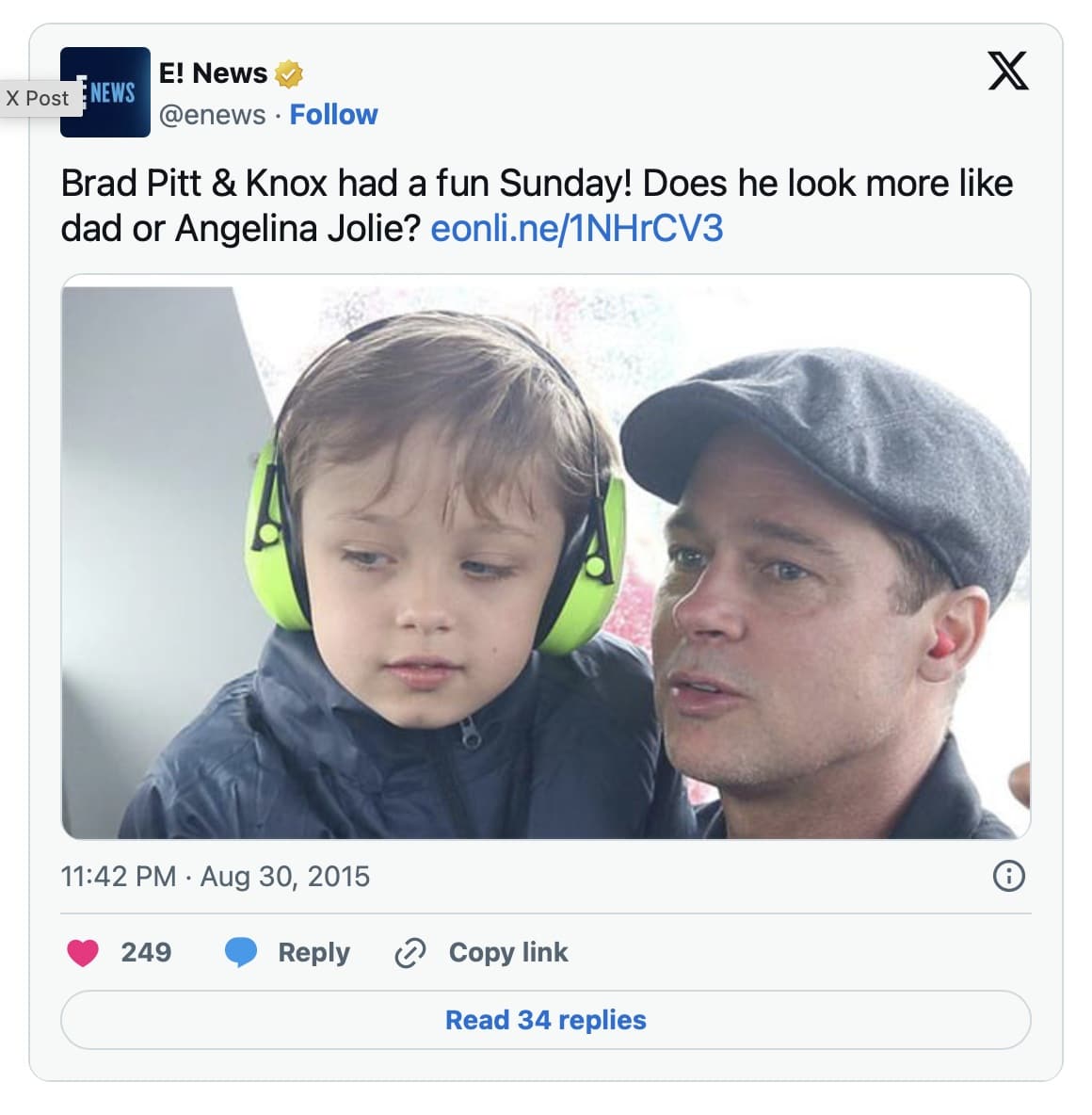 contioutra.com - Novas imagens do filho de Angelina Jolie e Brad Pitt provocam a mesma pergunta entre os f&atilde;s