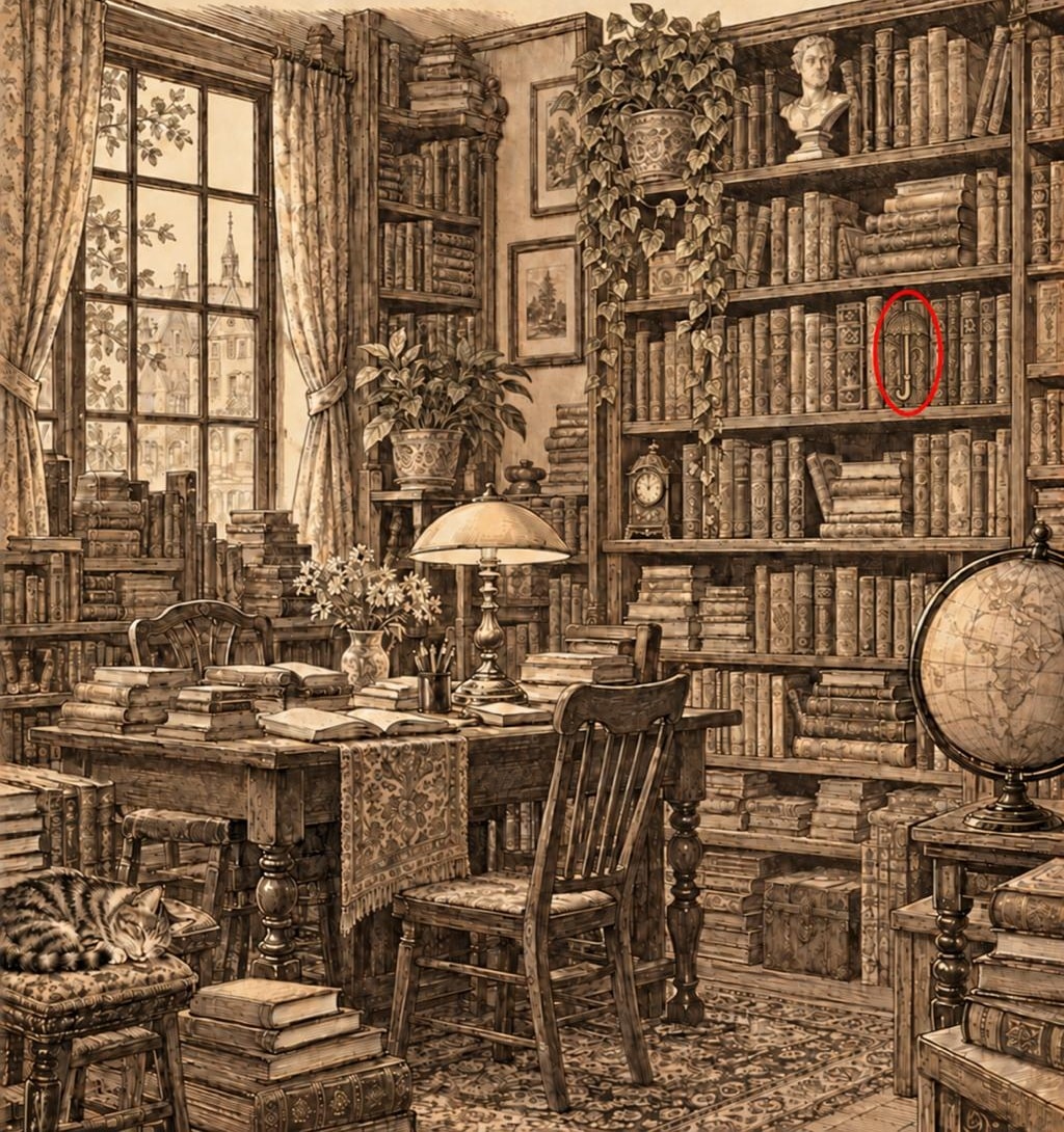 contioutra.com - Desafio visual: O guarda-chuva n&atilde;o est&aacute; onde voc&ecirc; provavelmente procuraria nesta livraria cheia de detalhes