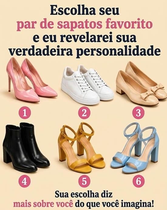 contioutra.com - Qual desses seis sapatos voc&ecirc; escolheria primeiro? A resposta pode ter mais significado do que parece