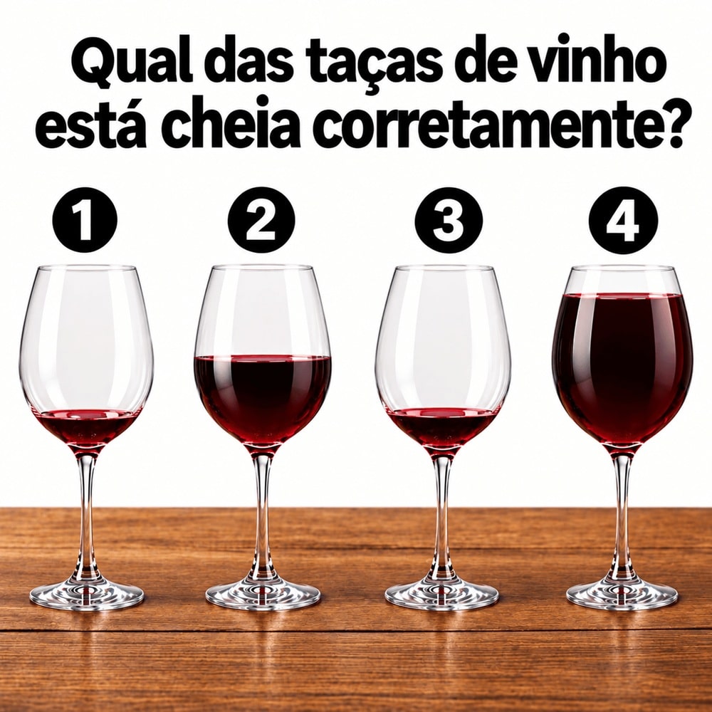 contioutra.com - Quatro ta&ccedil;as, quatro quantidades de vinho: s&oacute; uma respeita melhor o formato do recipiente