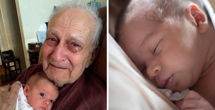 O avô esperou 13 dias para conhecer a bisneta; bastou olhar seus olhos para fazer uma pergunta