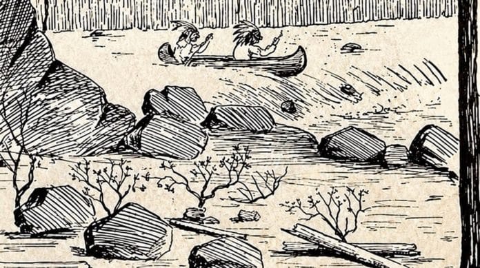 Duas pessoas atravessam o rio neste desafio visual, mas há um terceiro personagem difícil de notar